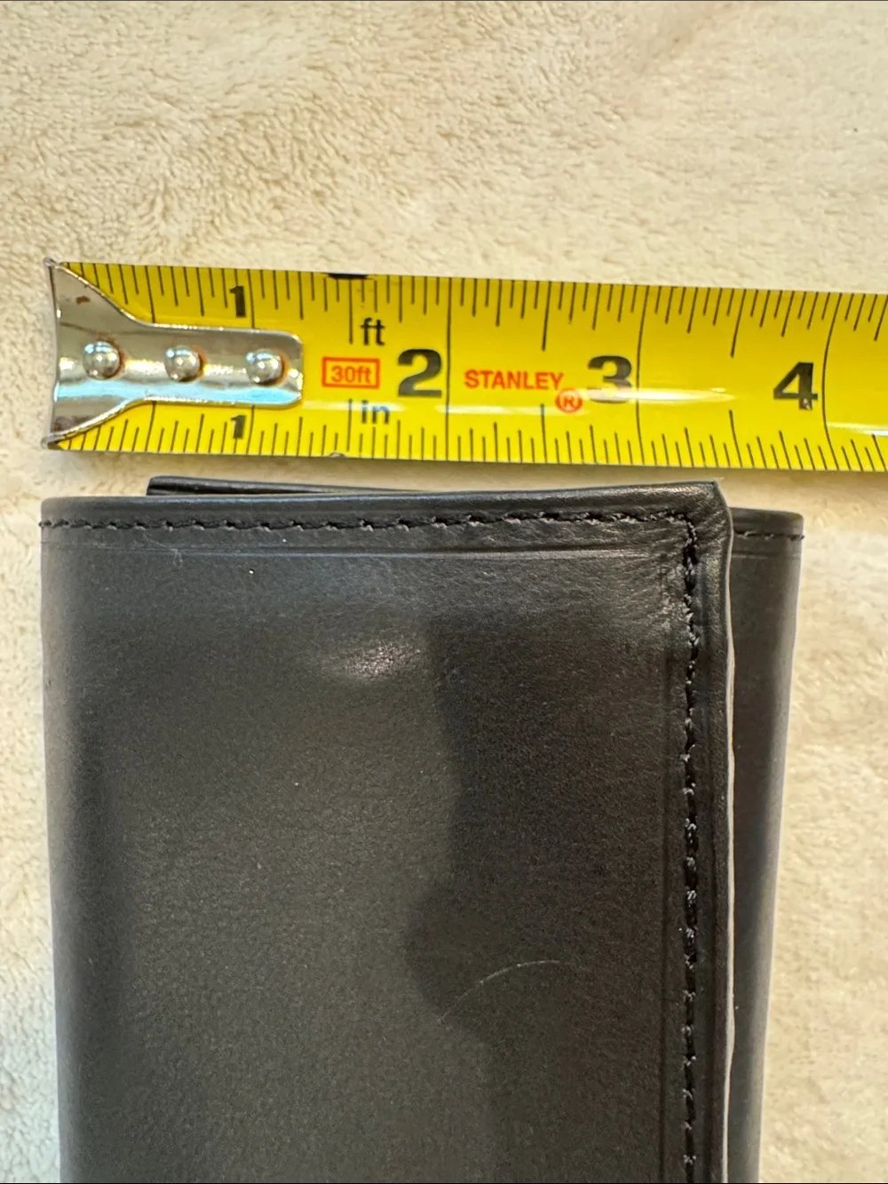 NWOT Lord & Taylor black leather tri-fold wallet.